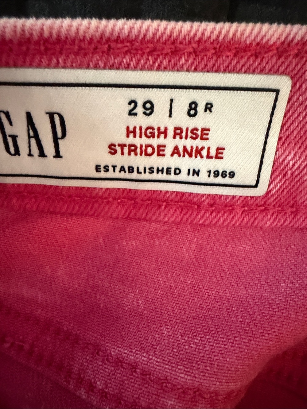 GAP High Rise Stride Ankle Wide Leg Jeans Sugar Pink Size 29 8R #X30 - Picture 4 of 7